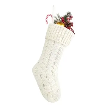 Fesciory 18 Inch Christmas Stockings - Premium Knitted Holiday Decor