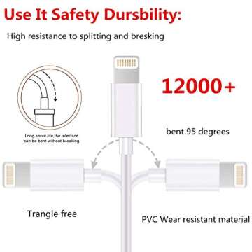 sharllen iPhone Charger Cable 5 Pack 6FT USB Fast Charging Syncing Cord Cables Compatible iPhone 14/...