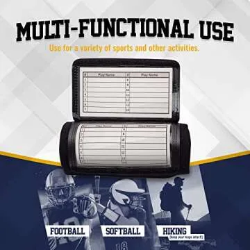 GSM Brands Quarterback (QB) Play Wristband - Youth Size - Pro Football Armband Playbook - 5 Pack (Black)