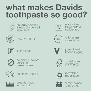 Davids Natural Fluoride-Free Toothpaste Whitening Antiplaque
