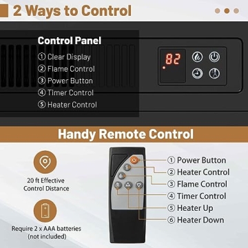 COSTWAY Electric Fireplace TV Stand with Remote Control