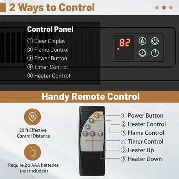 COSTWAY Electric Fireplace TV Stand with Remote Control
