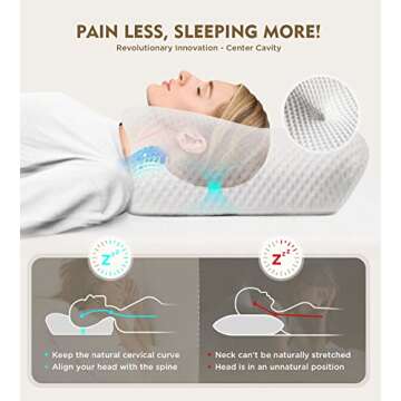 Osteo Cervical Pillow for Neck Pain Relief, Hollow Design Odorless Memory Foam Pillows with Cooling ...