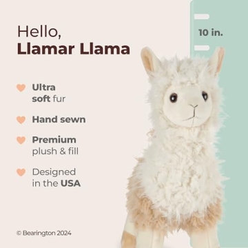 Bearington Llamar Plush Llama Stuffed Animal, 10 inches
