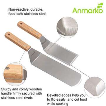 Premium Stainless Steel Metal Spatula Set for Outdoor Cooking and Grilling