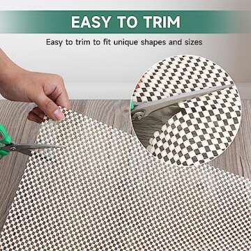 BALEINE Non Slip Rug Pad Rug Gripper for Hardwood Floors, Extra Thick Non Slip Mat Under Carpet (8'x10')
