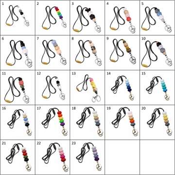 Fashionable Silicone Beaded Lanyard for ID Badges