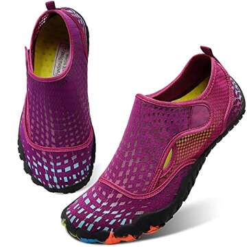 L-RUN Womens Water Shoes for Beach Pool Swim Surf Diving Purple M US (Women 7.5, Men 6)=EU38