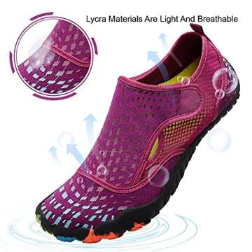 L-RUN Womens Water Shoes for Beach Pool Swim Surf Diving Purple M US (Women 7.5, Men 6)=EU38