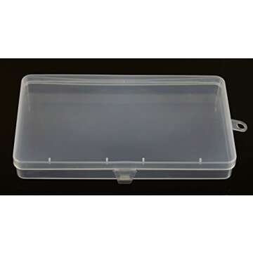 Paialco Clear Plastic Flat Rectangle Storage Box for Beads and Tools, Perfect for Organization and S...