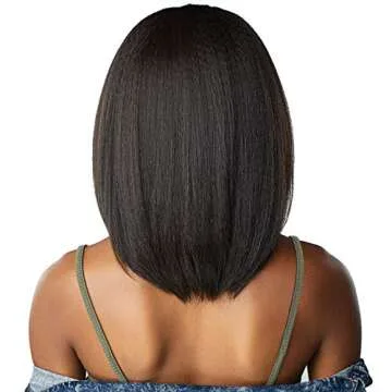 Sensationnel Curls kinksandco half wig - top babe instant weave drawstring cap for natural 3c to 4c hair textures (1B OFFBLACK)