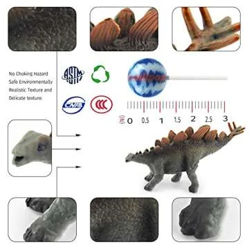 GUFOPONAS 12PCS Realistic Dinosaur Figures Mini Dinosaur Toy Set Dino Party Cupcake Toppers 3 Inch for Girls Boys Kids Toddlers Birthday Gift