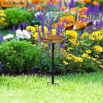 Silintion Detachable Bird Bath with Metal Stand for Gardens