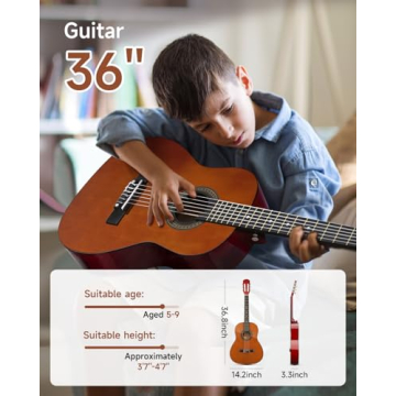 Moukey 36" Acoustic Guitar Kit for Beginners - Brown