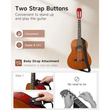 Moukey 36" Acoustic Guitar Kit for Beginners - Brown