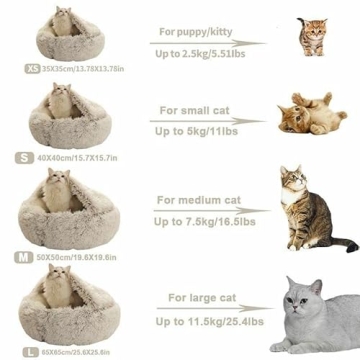 Geizire Donut Pet Bed - Anti-Anxiety Hooded Blanket for Pets