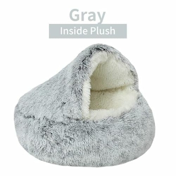 Geizire Donut Pet Bed - Anti-Anxiety Hooded Blanket for Pets
