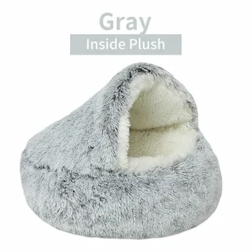 Geizire Donut Pet Bed - Anti-Anxiety Hooded Blanket for Pets
