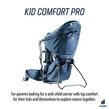Deuter Kid Comfort Pro Child Carrier Backpack for Travel & Hiking with Toddlers - Midnight