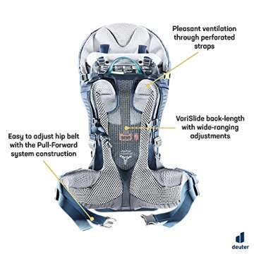 Deuter Kid Comfort Pro Child Carrier Backpack for Travel & Hiking with Toddlers - Midnight