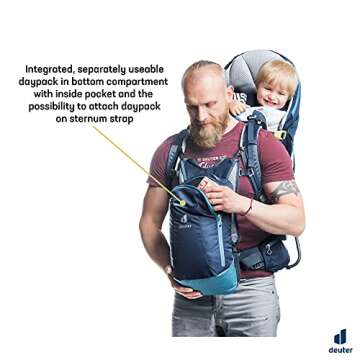 Deuter Kid Comfort Pro Child Carrier Backpack for Travel & Hiking with Toddlers - Midnight