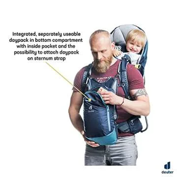 Deuter Kid Comfort Pro Child Carrier Backpack for Travel & Hiking with Toddlers - Midnight