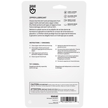 GEAR AID Zipper Cleaner & Lubricant with Brush Kit 2oz