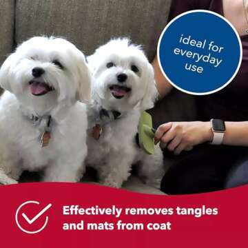 Coastal Dog Slicker Brush, Green - Grooming Brush for Dogs of All Hair Types, Pet Brush for Shedding - Curved Design for Easy Detangling - Non-Slip Handle, 6.75'' x 4.25''