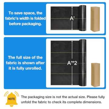 Sunocity 6ft x300ft Premium Landscape Weed Barrier - Heavy Duty Woven Fabric