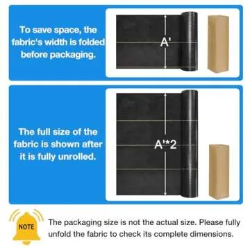 Sunocity 6ft x300ft Premium Landscape Weed Barrier - Heavy Duty Woven Fabric