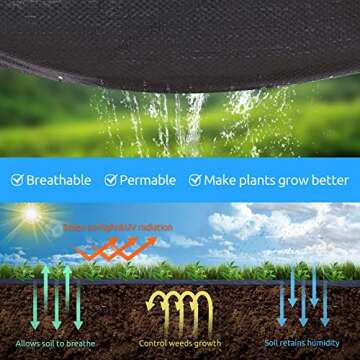 Sunocity Premium Weed Barrier - Durable Landscape Fabric 6ftx300ft