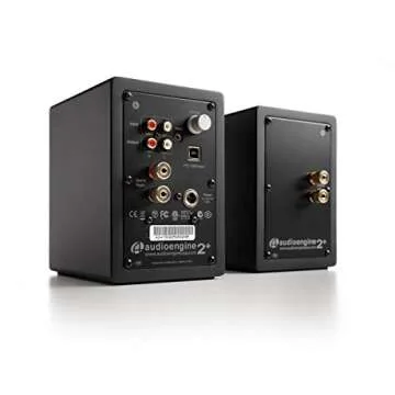 Audioengine A2 Powered Desktop Speaker Package (Black) with DS1 Desktop Speaker Stands Bundle