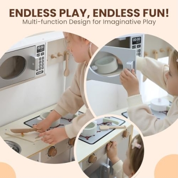 Wooden Play Kitchen Set for Kids' Creative Play