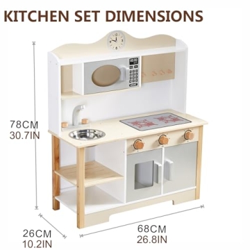 Wooden Play Kitchen Set for Kids' Creative Play