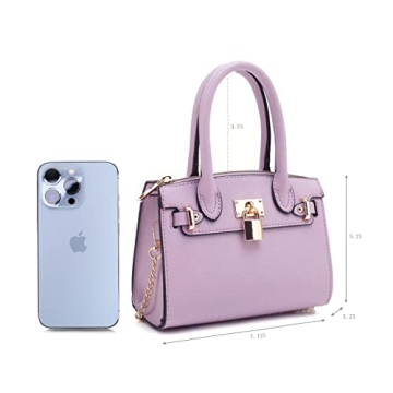 EVVE Women's Mini Satchel Evening Bag in Lavender