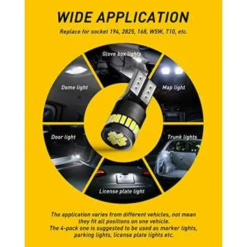 AUXITO 194 LED Bulb 6000K for Car Interior Lighting