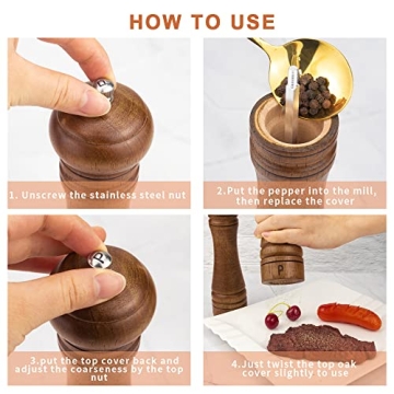 XWXO Wood Salt and Pepper Grinder Set for Culinary Fun