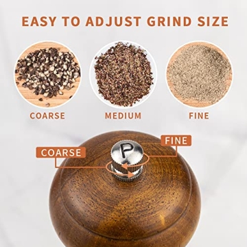 XWXO Wood Salt and Pepper Grinder Set for Culinary Fun