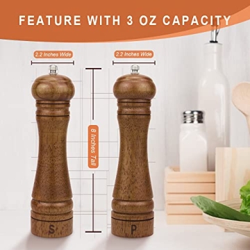 XWXO Wood Salt and Pepper Grinder Set for Culinary Fun