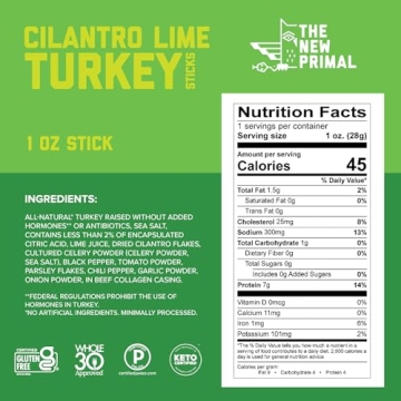 New Primal Grass-Fed Beef Sticks, Healthy Keto Snacks 10 Count