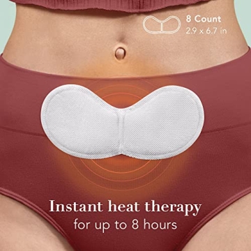 Rael Herbal Heating Patches, Period Cramps Relief, Heat Therapy, Ultra Thin Design, Large Size for Extra Coverage, All Skin Types (8 Count)