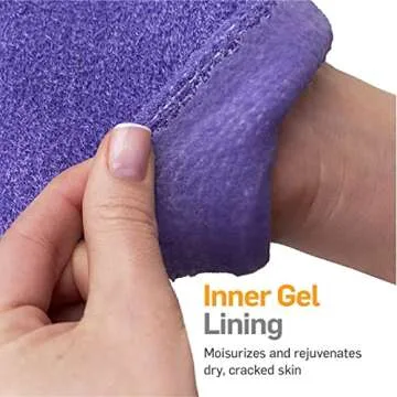 NatraCure Moisturizing Gel Booties and Gloves Set - (for dry skin, dry hands, feet, cracked heels, cuticles, rough skin, dead skin, use with your favorite lotions) - 155/175-LAV/RET - Color: Lavender