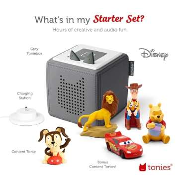 Toniebox Audio Player Starter Set - Gray with Characters for Kids