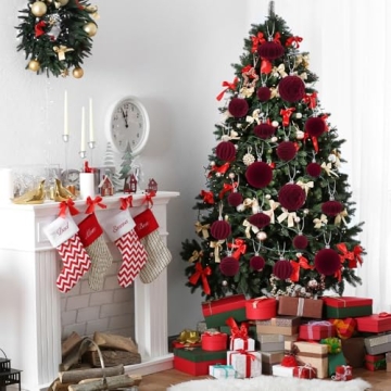 Celltestria Velvet Christmas Ornaments Set for Holiday Decor