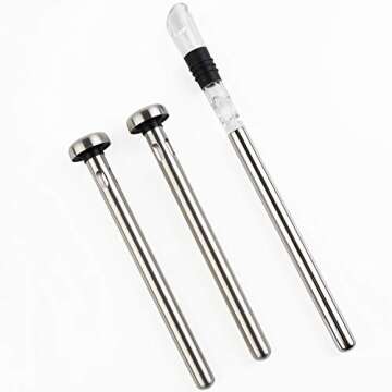 Beer Chiller Sticks Wine Chilling Rod for Bottles Set Stainless Steel Beverage Cooler