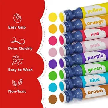Vibrant DOODLE HOG Washable Dot Markers for Kids