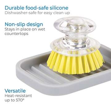 iDesign Silicone Soap Dish – Stylish Kitchen Sponge Holder