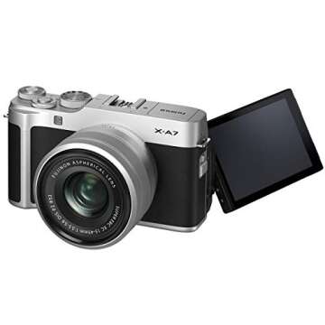 Fujifilm X-A7 Mirrorless Digital Camera w/XC15-45mm F3.5-5.6 OIS PZ Lens, Silver