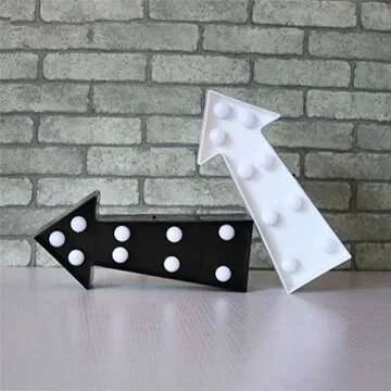 3D Arrow Sign Light LED Plastic Arrow Shaped Sign-Lighted Marquee Arrow Sign Wall Decor for Christma...
