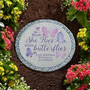 Personalized Butterfly Memorial Stepping Stone for Garden